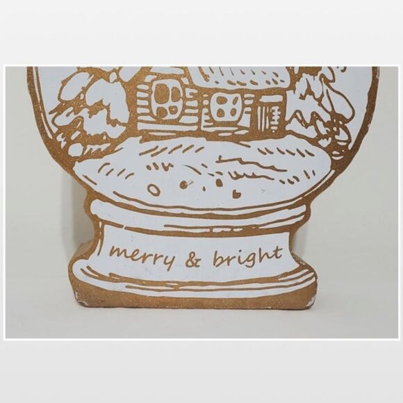 New Home Chunky Wood Snow Cabin Sitter Décor - Picture 3 of 9